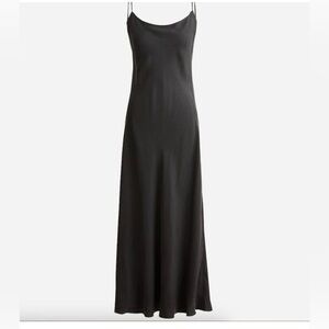 J Crew Gwyneth Slip Dress in Black Cupro